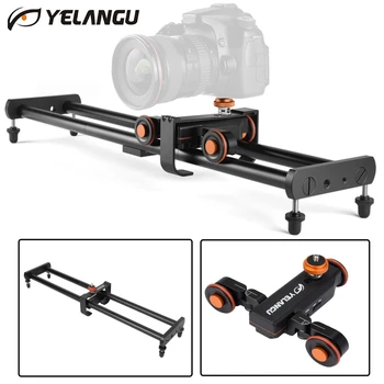 

YELANGU 60cm Camera Video Track Dolly Rail + L4X Motorized Electric Track Slider Video Dolly for Smartphone SLR Camera