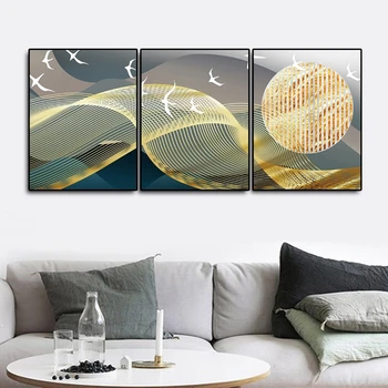 

Nordic Abstract Art Canvas Painting 3 Pcs Seascape Scenery Posters And Prints Wall Art Picture Modern Home Decoration Room Decor