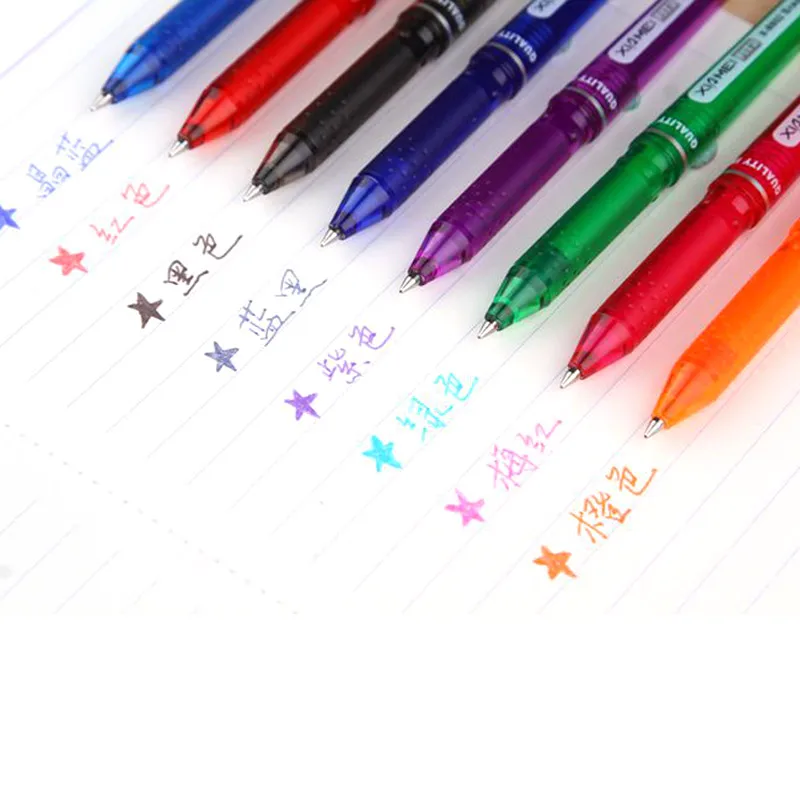 8Pcs/Set Erasable Gel Pen 0.7mm 0.5mm Bullet Tip Blue Black Red Ink Refill Rods 8 Color Writing Drawing Painting Washable Handle