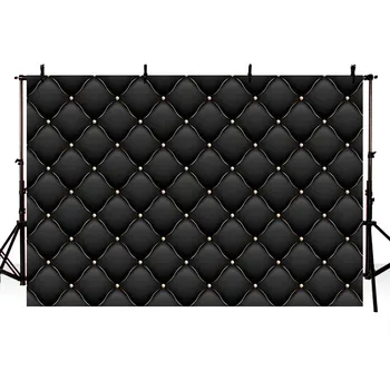 

Mehofond Black Headboard Backdrops Leather Diamond Bride Portrait Wedding Party Photography Backgrounds for Photo Studio Props
