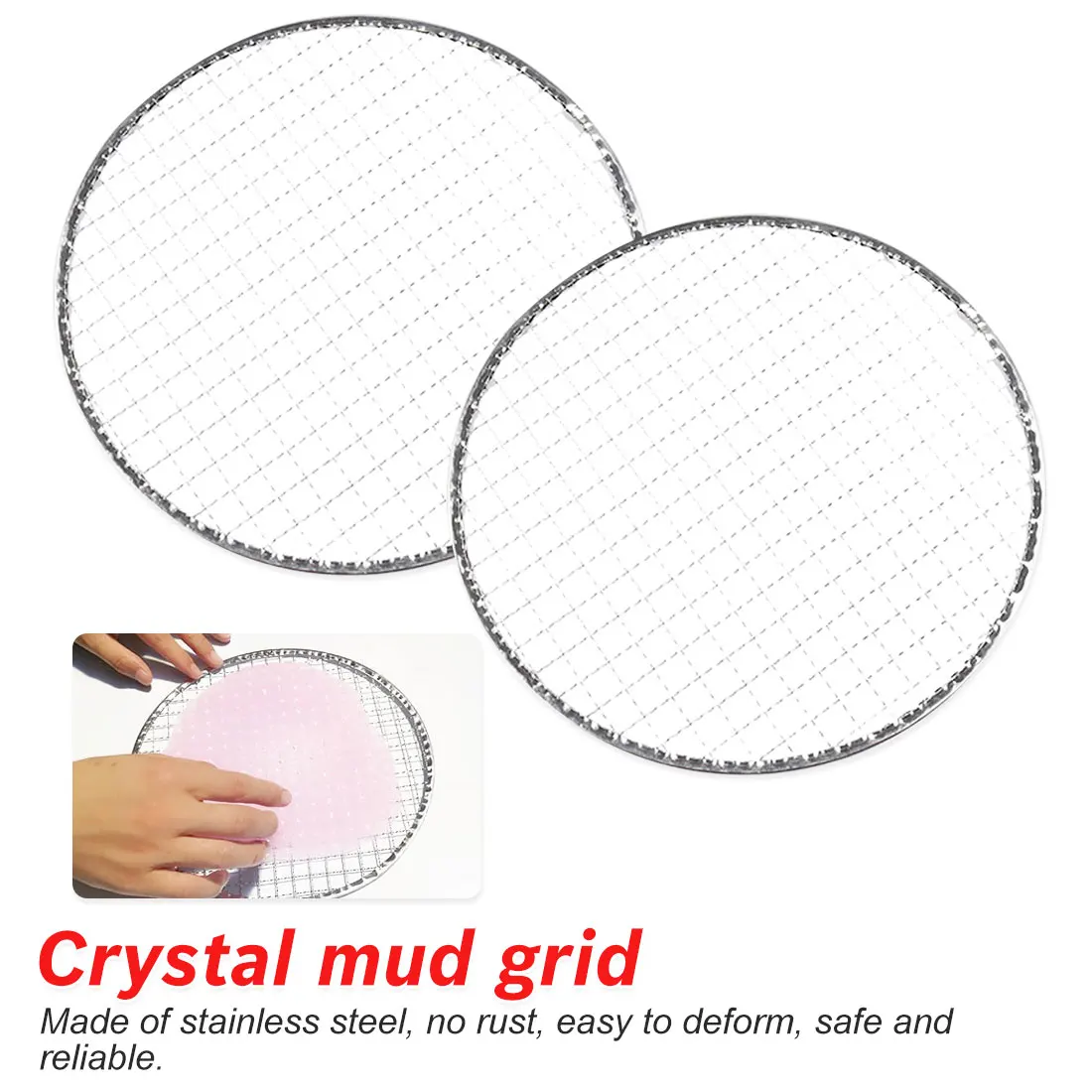 

Slime Grid Circular Metal Mesh Crystal Clay DIY Manual Toys Tool Creative Stainless Steel Round Metal Drawing Mud Grid