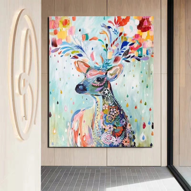 

Watercolor Beautiful Deer Animal Print Canvas Painting Print Living Room Home Decor Modern Wall Art Oil Painting Posters Picture