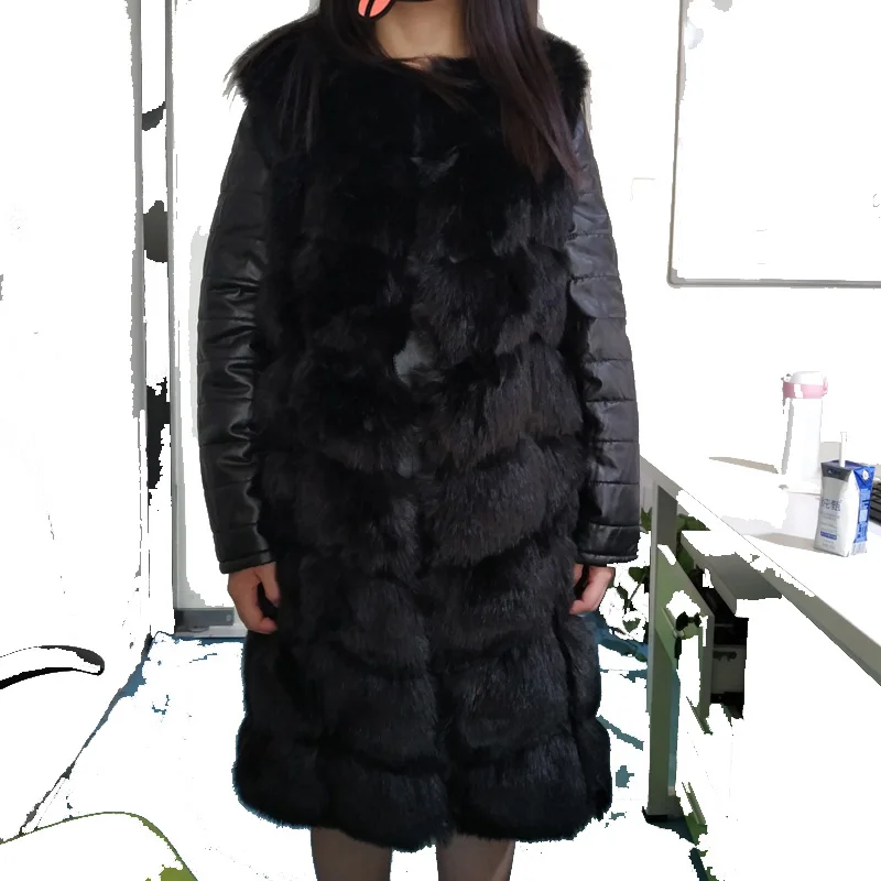 CP02 Black CP Женская куртка из искусственного меха, модное Черное Кожаное меховое пальто со съемным рукавом, женское повседневное зимнее пальто для женщин CP01 Plus - Цвет: CP02 Black