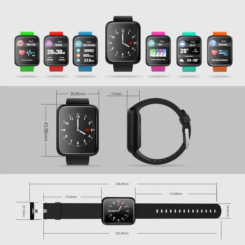 Новые спортивные 3 Смарт часы для мужчин кровяное давление IP68 Водонепроницаемый