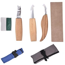 6 шт. резак для пилинга DIY Набор деревообработки скульптурные DIY деревянная ручка ложка резьба нож инструменты для резьбы по дереву с холщовой сумкой A27