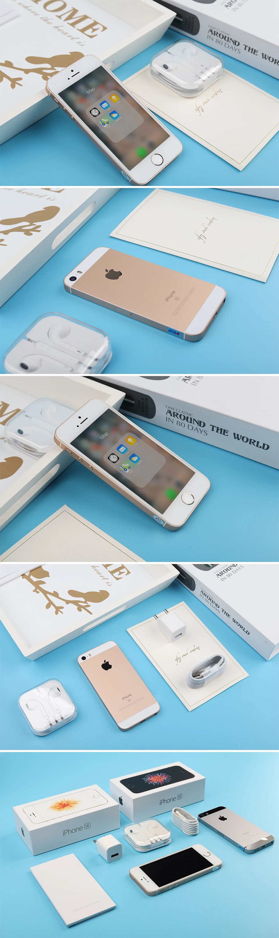 Apple iPhone SE Dual-Core, 4G, LTE, смартфон, 12MP " IOS 2 Гб Оперативная память 16/64GB Встроенная память по отпечатку пальца для разблокированного мобильного телефона