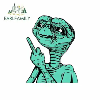 

EARLFAMILY 13cm x 10.1cm For E.T. Funny Alien Ufo Graffiti Sticker Personality Creative Decal Pull Flower Scratch-Proof Sticker