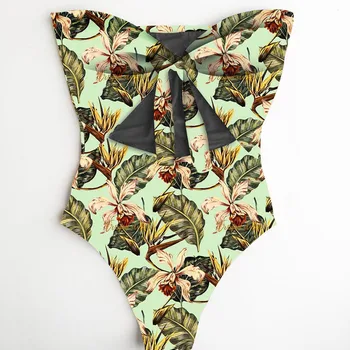 

2020 Sexy One Piece Swimsuit Women S~XL Swimwear Floral Print Bodysuit Summer Beach Bathing Suit Monokini Swimsuit