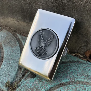 

HORNET Metal Cigarette Case Portable Size Cigarettes Organizer Box Metal Sticker Tobacco Case Box With 2 Clips