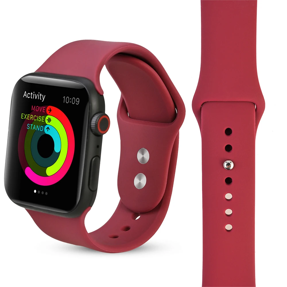 Leecnuo силиконовый сменный ремешок для Apple Watch 38 мм спортивный ремешок-браслет iWatch