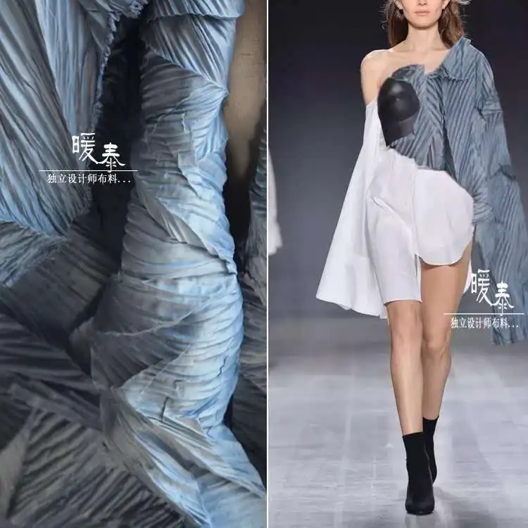

irregular Stereoscopic pleated fold fabric DIY cloth skirt Fashion background stage hand accessories designer fabric