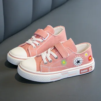 

Kids shoes for girls children canvas shoes boy sneakers Spring autumn girl shoes White High Solid fashion Children shoes