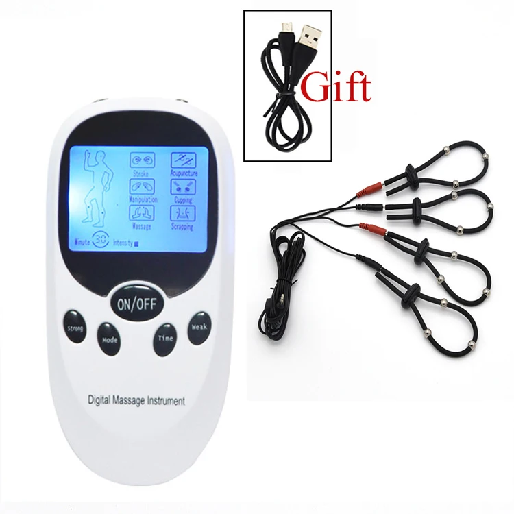 Electro Shock Penis Rings Kit,Electric Stimulation Steel Ball Massage Cock Rings Delay Time Ring Medical Themed Sex Toys For Men