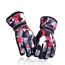 Лыжные перчатки Детские флисовые теплые снегоходные перчатки для мальчиков спортивные водонепроницаемые сноубордические детские перчатки с подогревом для девочек, спортивная одежда