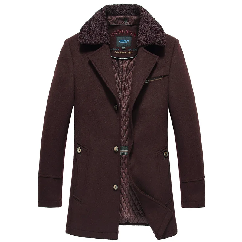 Jacket Mens Long Woolen Coat Warm Windbreaker Winter Coat Korean Version Jaqueta Masculino Streetwear Camel Wine Thick Clothes Jacket Mens Long Woolen Coat Warm Windbreaker Winter Coat Korean Version Jaqueta Masculino Streetwear Camel Wine Thick Clothes