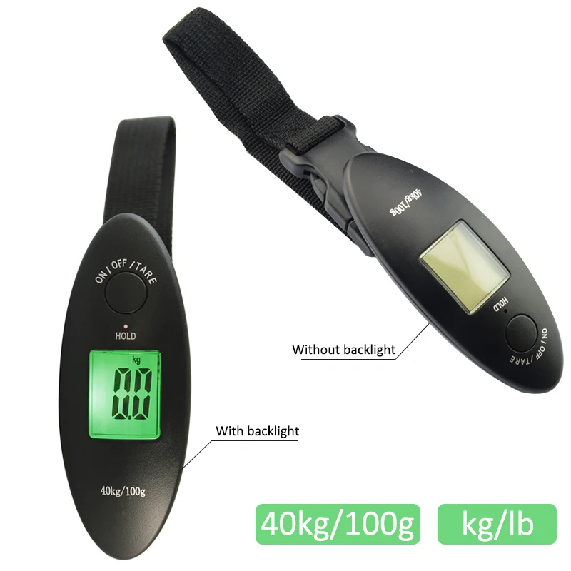 

Portable Travel Mini Handheld Luggage Scale 40kg/100g Weighing Suitcase Bag LCD Hanging Electronic Strap Scale