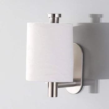 

Self Adhesive Toilet Paper Holder, Portable Brushed Nickel Toilet Paper Holder, Wall Mounted Toilet Paper Holder with Rust Proof