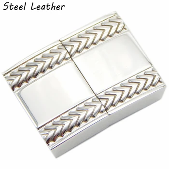 

20pcs/lot custom logo hole:15*5.2mm Stainless Steel Jewelry Connector Wide Flat Leather Cord Magnetic Clasps Bracelet Necklace
