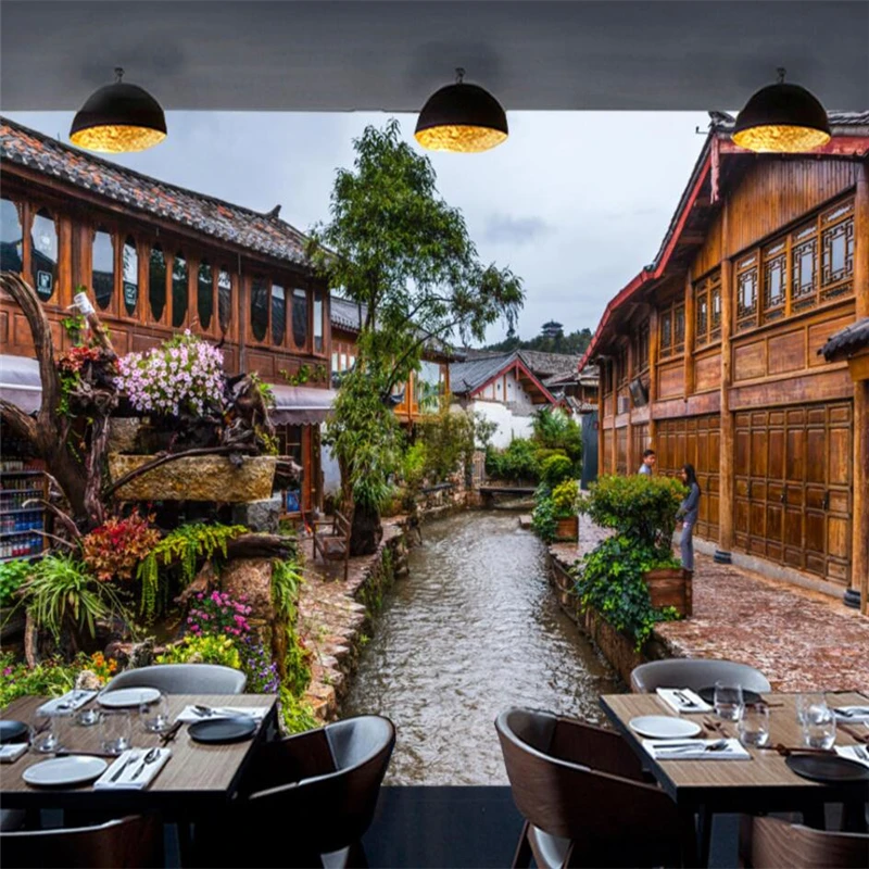 wellyu-European-retro-national-ancient-town-landscape-painting-wall-custom-large-mural-wallpaper-papel-de-parede (2)