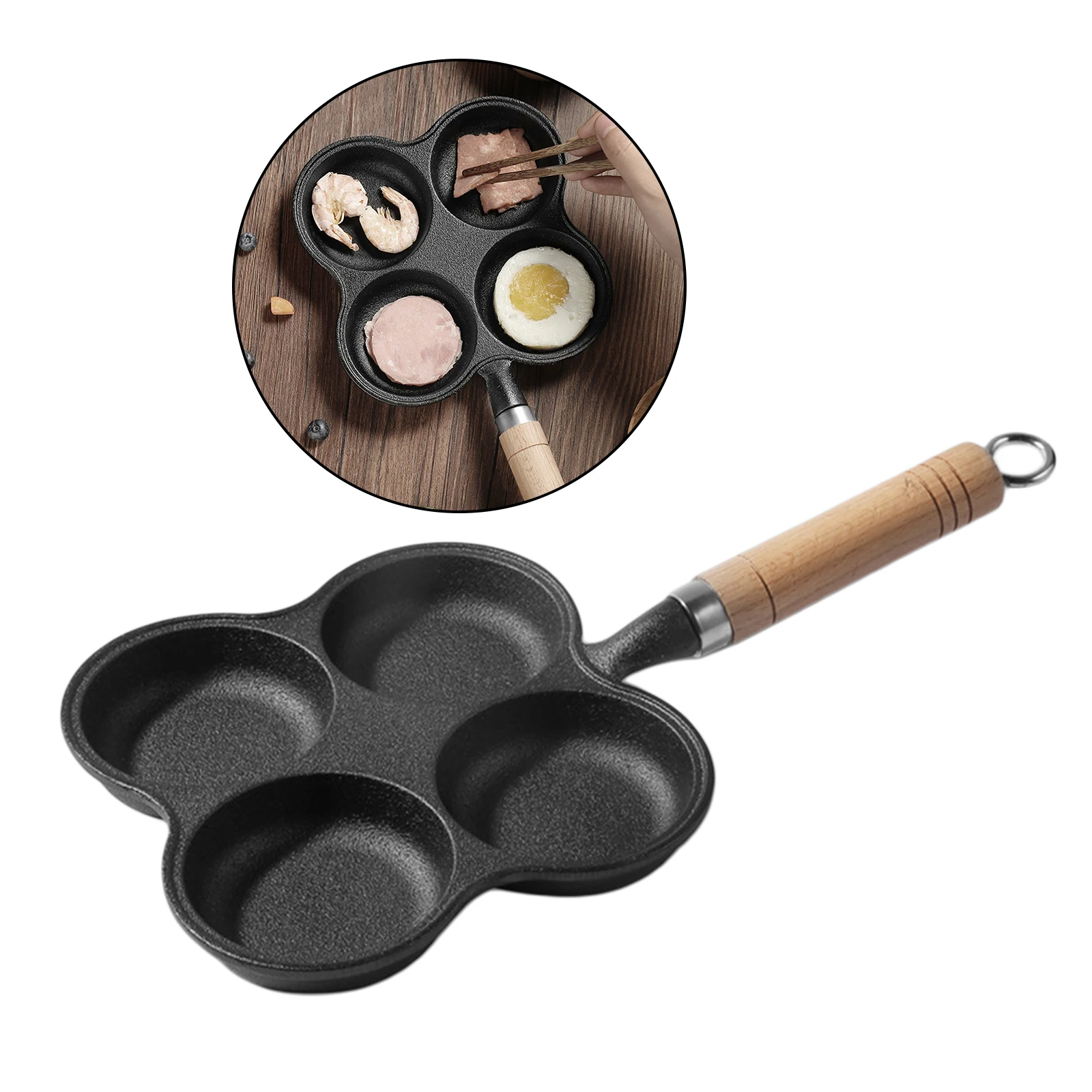 Non-Stick Frying Pan with 4 Hole Pancake Pan Fried Egg Burger Pan for  Breakfast Making Cooker, Fry Pan Potsticker Cooker Gas - AliExpress