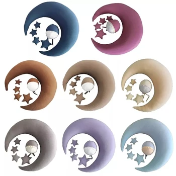 

Newborn Photography Props Moon Pillow Stars Blanket Set Infants Photo Shooting Accessories Baby Display Props Accessories