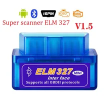 Super elm327 carro leitor de código v1.5 ferramenta bluetooth função obd2 carro scanner elm 327 bluetooth 4.0 para android/symbian telefone