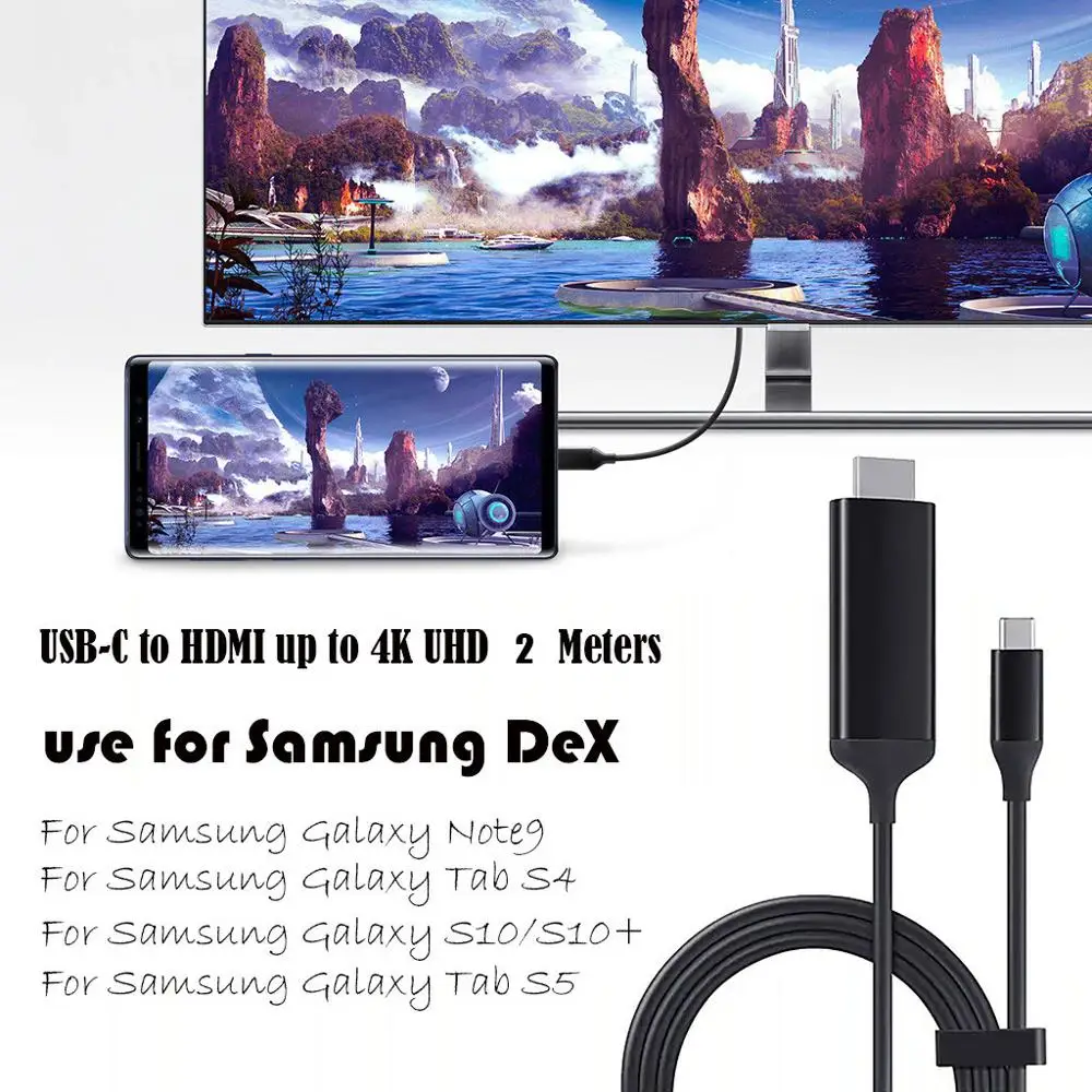 Hessy 2019 Новый USB C Type-C к HDMI 3 0 4K кабель HDTV Цифровой AV адаптер для Samsung Note 9 Dex S8 S9 Note9 Tab S4