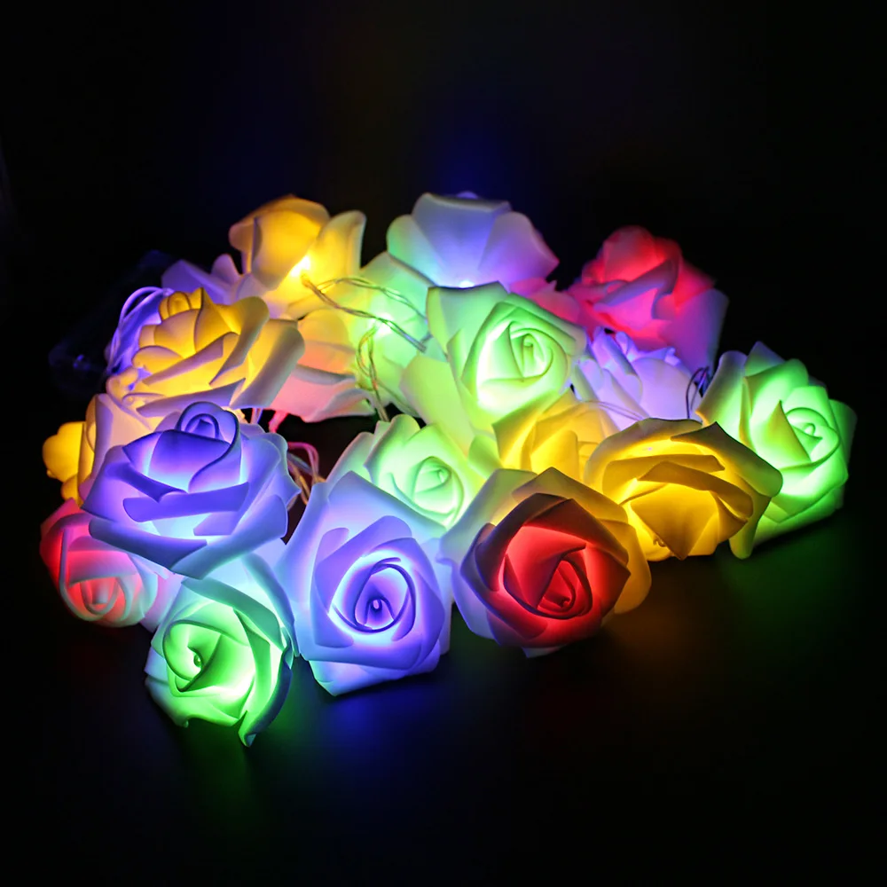 

2M 20LED Led string Rose flower fairy light Battery operated Fashion Holiday Lighting for Wedding Garden Party Xmas Decoration