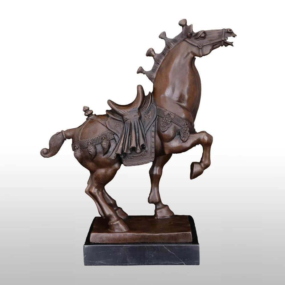 ATLIE китайская танская война бронзовая фигурка лошади фигурка Медная скульптура животного высокого класса бизнес-подарки