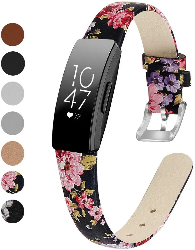 Для Fitbit Inspire полосы/Inspire HR ремешок из натуральной кожи тонкие мягкие Широкие