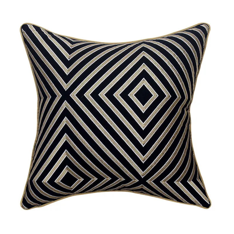 

Black Pillows Geometric Cushion Case Decorative Pillow Cover For Sofa 50x50 Modern Home Decorations