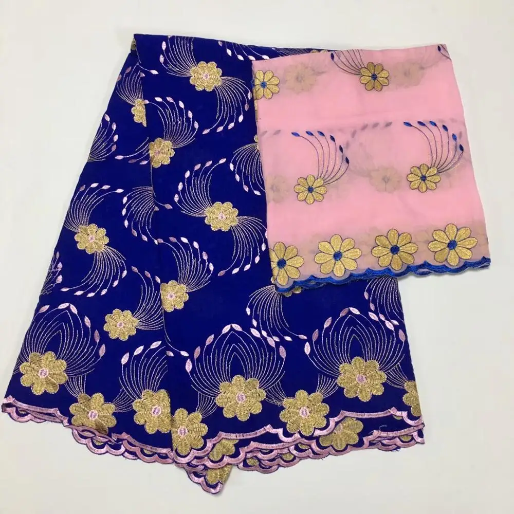 

STILL FLY african brocade fabric high quality swiss voile lace in switzerland french silk chiffong lace fabric 5+2yards/lot