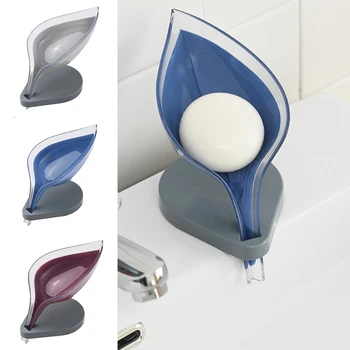 

Brand New Leaf Shape Soap Holder Drain Box Suction Cup Soap Drying Rack Applicable To Sink Storage Of Soap Sponge Cleaning Brush