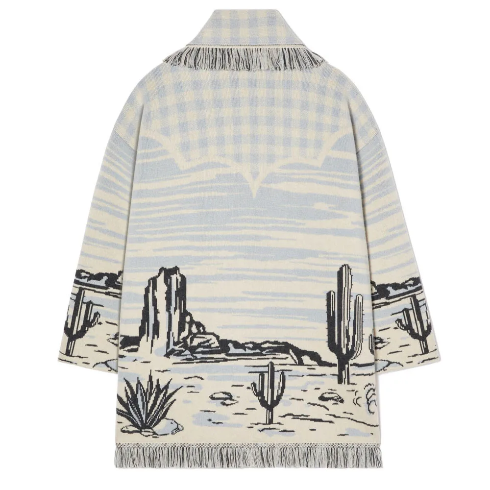 WQJGR Cardigan Sweater Women Wool Kniited Tassel Doodle Jacquard Loose Full Sleeve High Quality Cashmere Winter Jacket Women 2