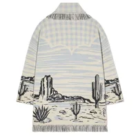 WQJGR Cardigan Sweater Women Wool Kniited Tassel Doodle Jacquard Loose Full Sleeve High Quality Cashmere Winter Jacket Women 2