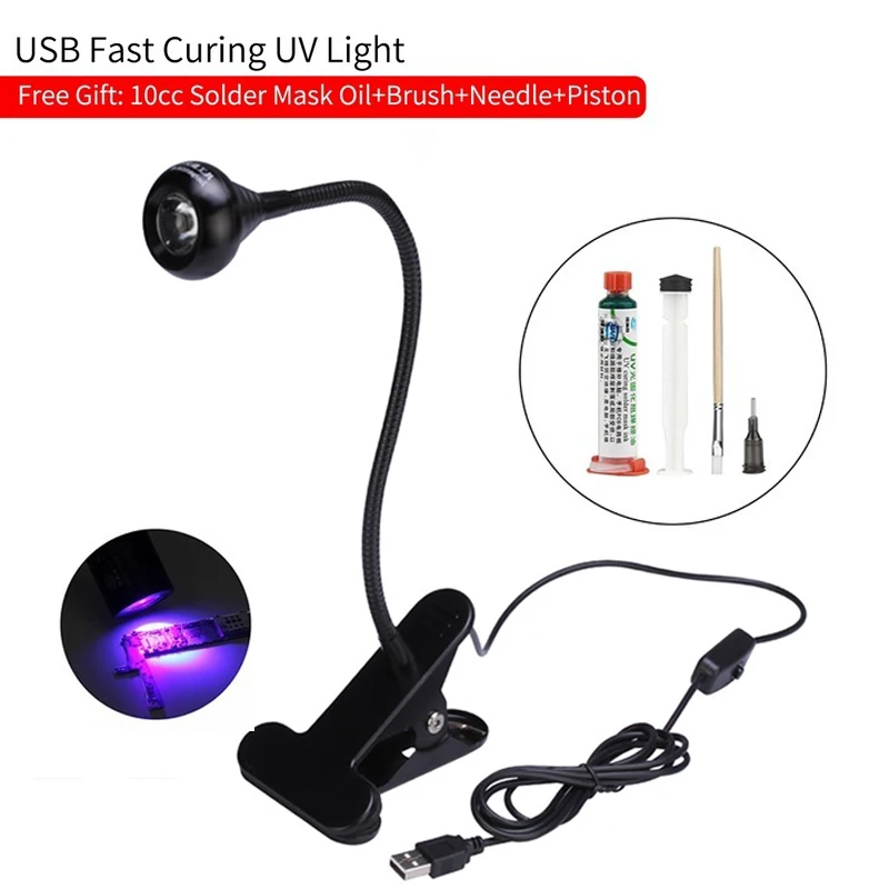 Green Oil UV Curing Solder Mask Paint Kit with Accessories