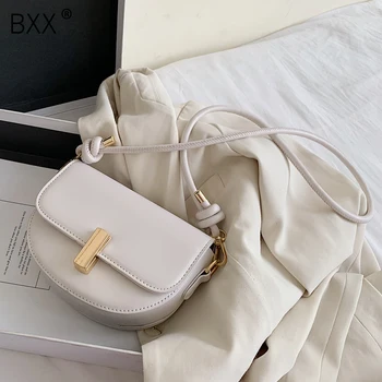 

[BXX] Brand Designer PU Leather Crossbody Bags For Women 2020 Summer Solid Color Shoulder Handbags Female Travel Bag HN307