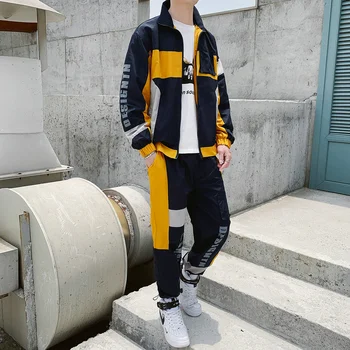 

New Spring and Autumn Men's Set Fashion Men Two Piece Set Fashion Winter Pantalon Chandal Hombre Trainning Suits for Men HH50TZ