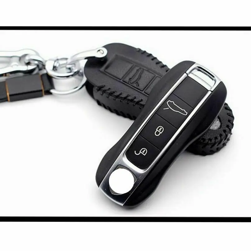 1 шт. чехол для ключей от автомобиля из натуральной кожи для Porsche Macan 911 Panamera Cayenne