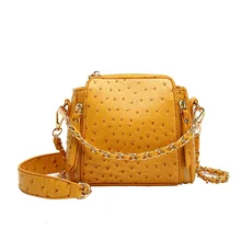 Женские сумки через плечо, качественные кожаные роскошные сумки, дизайнерская женская сумка на цепочке, сумка через плечо из страуса