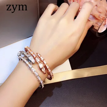 

Popular brand elegant Snake Bracelet 5A Zircon Bracelet retro style fashion temperament lady luxury Bracelet
