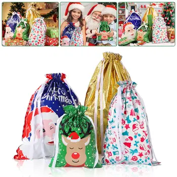 

Tinksky 30PCS Christmas Drawstring Gift Bags Assorted Styles Gift Wrapping Christmas Goodie Bags for Xmas Party Wedding