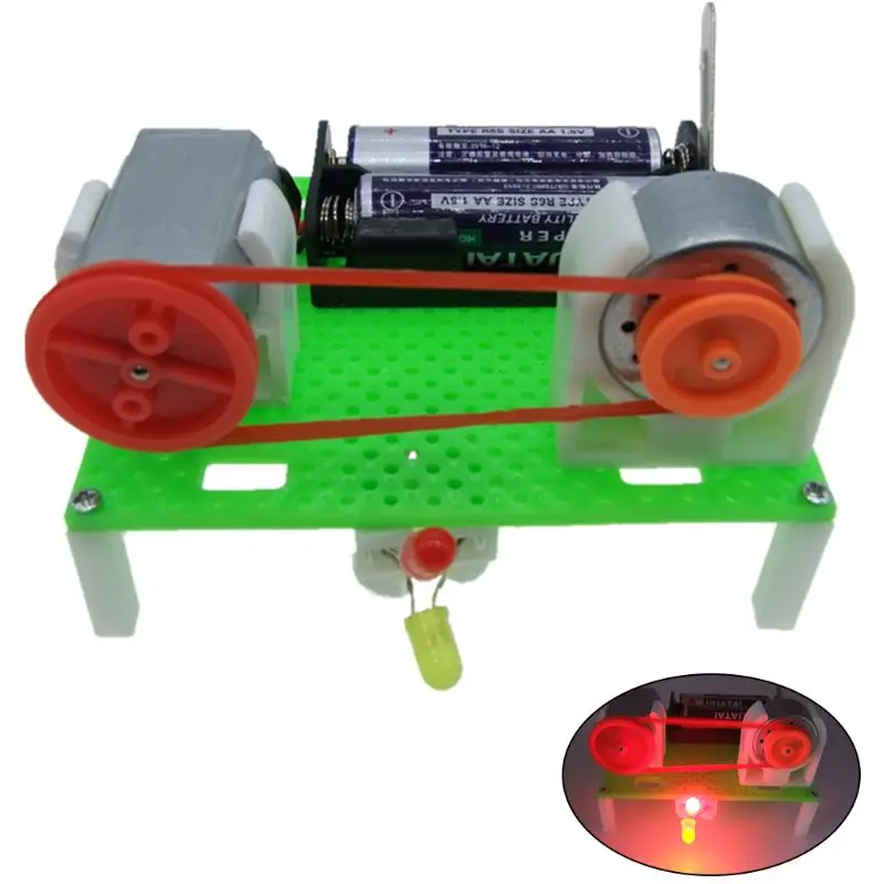 

Creative DIY Assembled Mini Transmission Generate Electric Generator Model Science Experiment Kids Children Educational Toys