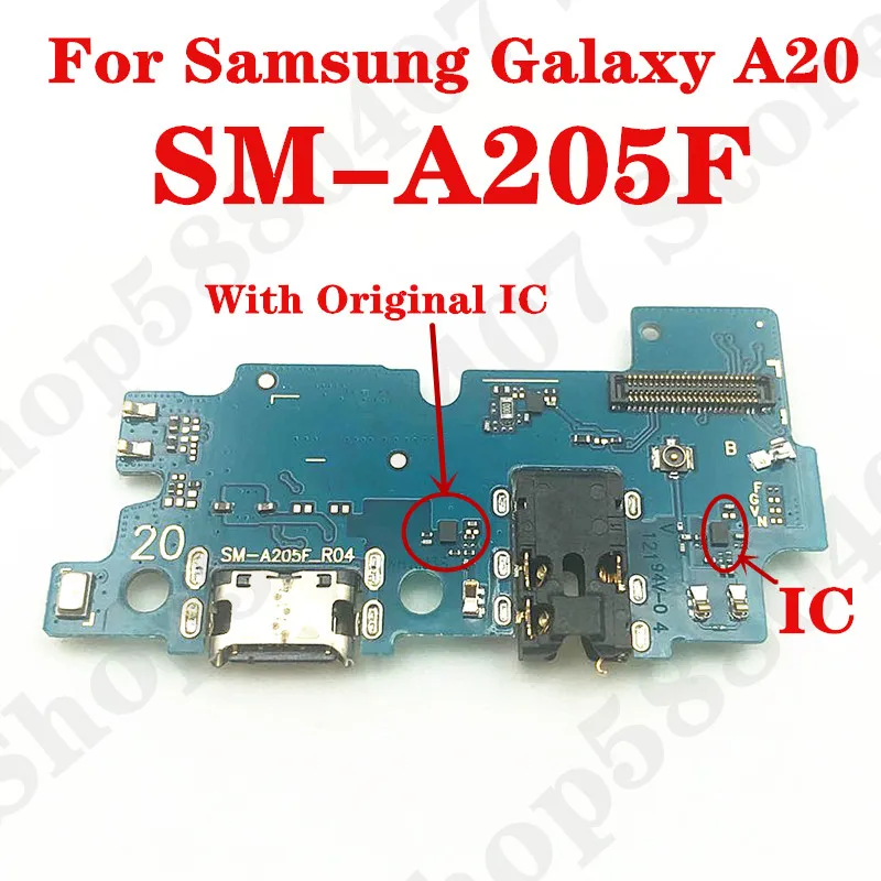 

Original Charger Plug For Samsung Galaxy A20 A205F SM-A205F USB Charging Port Dock With Microphone Earphone Jack Flex Cable Part