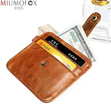 

2022 Hot Women & Men Genuine Leather Card Holder Cowhide Slim Card Wallet Small Thin Card Package Driver License Clip Coin Purse