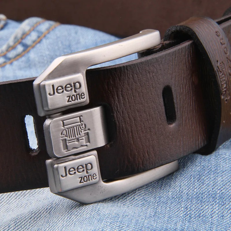  Men Cow Real Genuine Leather Belt Luxury Vintage Metal Pin Buckle Designer Belts Cowskin Strap Male
