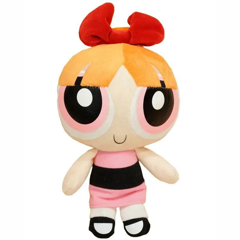 25 см милые девочки Powerpuff Мягкие плюшевые игрушки Bubbles Blossom Buttercup blistina Плюшевые рождественские подарки, куклы для детей - Цвет: Красный