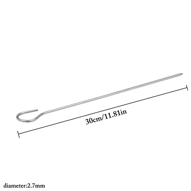 5Db Rozsdamentes Acél Nyársai Univerzális Grillnyújtók Kebab Nyársok Bbq Kemping Lapos Villák Kültéri Piknik Szerszám - Image 2