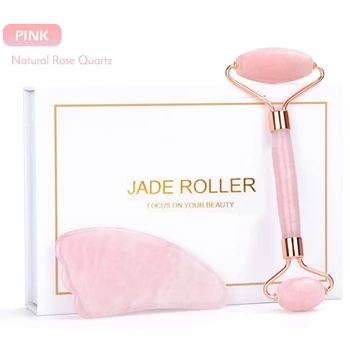 

Jade Roller Gua Sha Scraping Massage Tool Set Natural Jade Promote Blood Circulation Facial Massage Tools