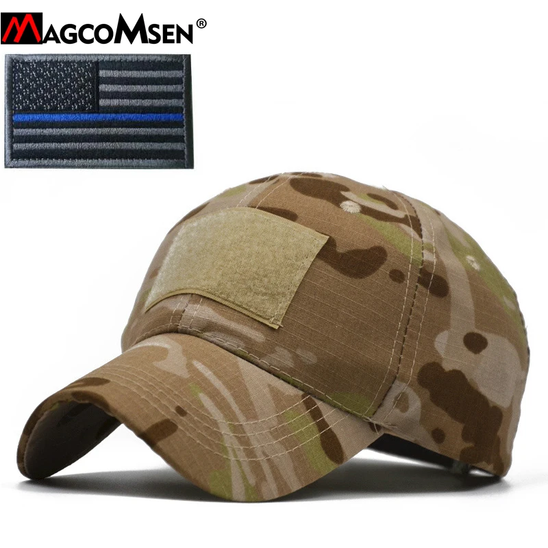 MAGCOMSEN Тактическая Военная Кепка с нашивками в виде флага США камуфляжная